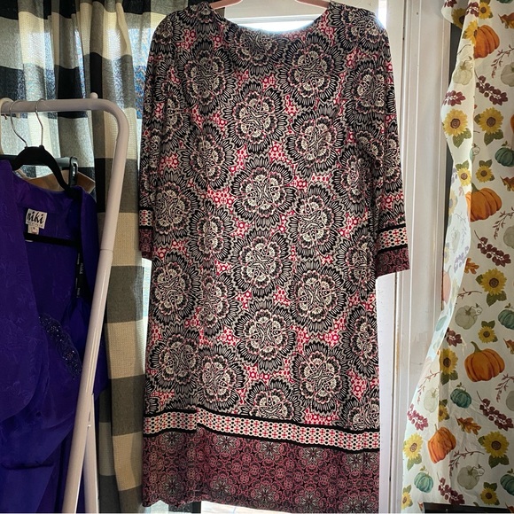 CHICOS SZ 1 (8-10) BOHO Beautiful paisley pinks,burgundy, black & white - Picture 12 of 12